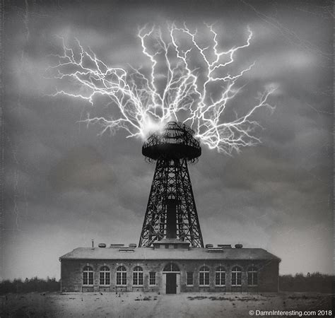 Above: The Famous Tesla Tower erected in Shoreham, Long Island, New York was 187 feet high, the spherical top was 68 feet in diameter. The Tower, which was to be used by Nikola Tesla is his "World Wireless" was never finished. Above: Wardenclyffe Tower, Tesla's Idea about electrical control of rain falls. 